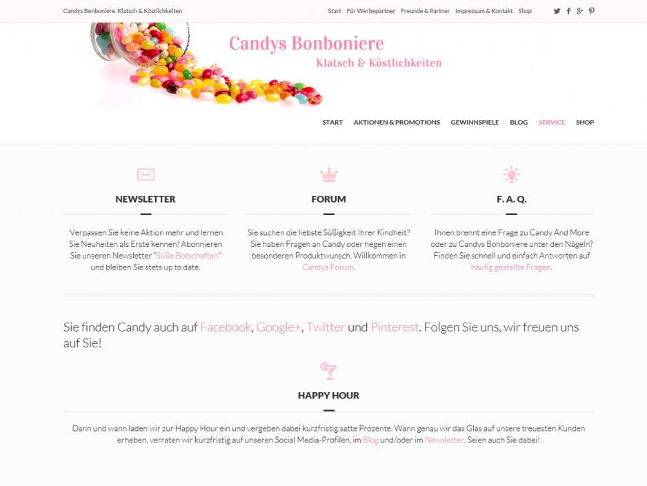 Candys Service-Seite